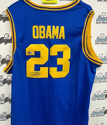 Barack Obama Signed Autographed Punahou Basketball Jersey-beckett Bas Coa Loa Xl • $9999.99