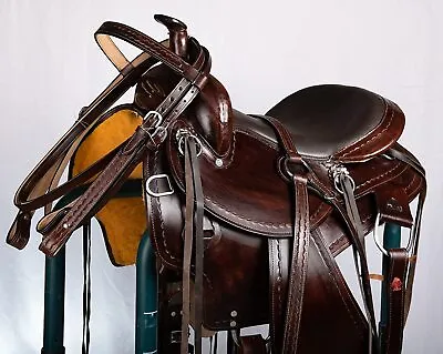 18  Western Saddle Tooled Genuine Leather Horse Saddle Carved Racing Saddle • $679.99