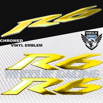 6  3d Emblem Fender/fairing/fuel Tank Logo Sticker For Yzf-r6/r6s Chrome Gold • $15.88