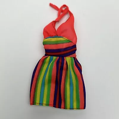 Vtg 1974 Barbie MOD Stripped Halter Dress #7817 Outfit Best Buy Fashion • $17.90