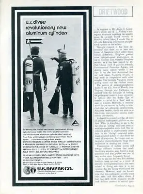 1972 U.S. Divers PRINT AD Vintage Scuba Diver  Aluminum Tank • $14.99