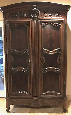 HENREDON French Louis XV Armoire LARGE TV Entertainment Cabinet 104  Tall • $2899