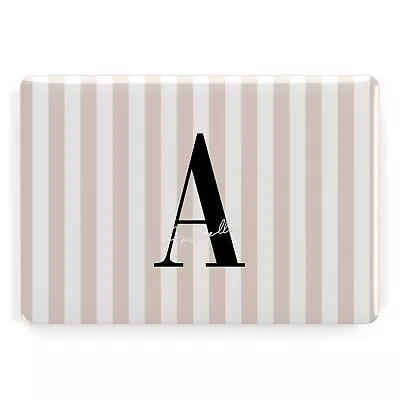 Personalised Nude Colour White Striped Macbook Case Cover For Pro Air 11 12 13 1 • £15.99