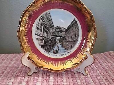 Vintage Venezia Ponte Del Sospiri 8” Porcelain Wall Plate Venice Bridge Of Sighs • $30