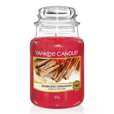 Yankee Candle Scented Large Jar Sparkling Cinnamon Burn Time 110-150 Hours 623g • £21.99