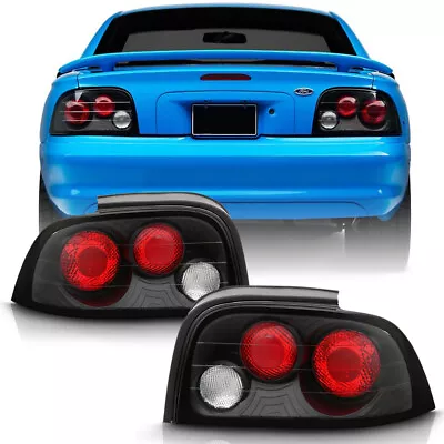 Black 1996-1998 Ford Mustang Altezza Rear Tail Lights Brake Lamps Left+Right Set • $78.99