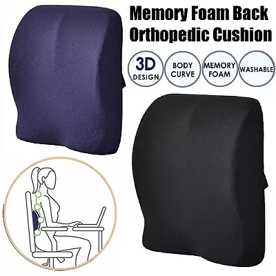 Memory Foam/Mesh Lumbar Back Pillow Support Cushion Home Office Car Seat Chair • $27.49