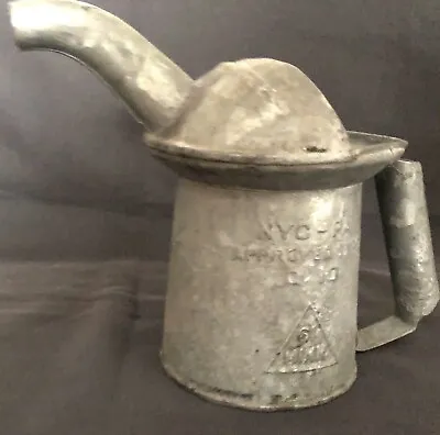 Metal Oil Can*galvanized Aluminum*VTG*1 Quart Liquid*NYC-PA*61MINN*Spout*handle￼ • $7.99