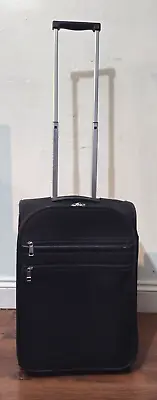 M&S Zodiac LUGGAGE Black 2 Wheel Upright SoftShell HOLDALL Case Cabin Bag 48cm • £11.99