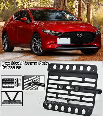 For 19-Up Mazda 3 Sedan Front Bumper Tow Hook License Plate Bracket Relocator • $50