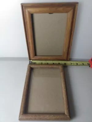 Vintage Wood Picture Frame Holds 5x7 Photo NO GLASS Big One Small Has Glass • $11.11