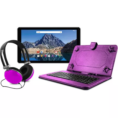 Ematic EGQ236BDPR 10.1  Quad-Core Tablet Bundle 16Gb Storage Bluetooth (Purple) • $59.99
