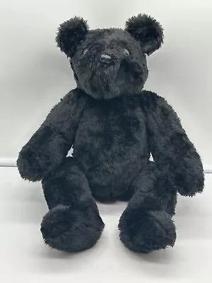 Vintage Black Teddy Bear 19  Soft Furr Jointed Arms And Legs Black Eyes • $30