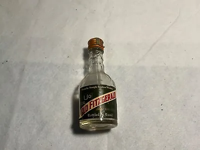 Vtg 1950s Era Old Fitzgerald Bourbon Whiskey 1/10 Pint 100-Proof BIB Mini Bottle • $28.50