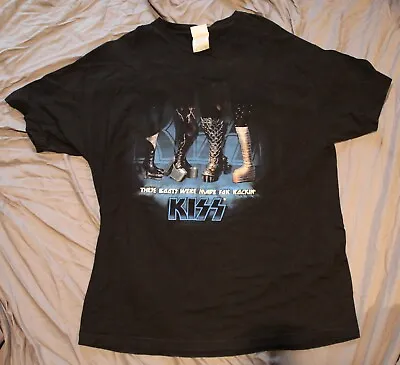 KISS - “THESE BOOTS WERE MADE FOR ROCKIN”  T-Shirt XL Black - Cotton • $39.99