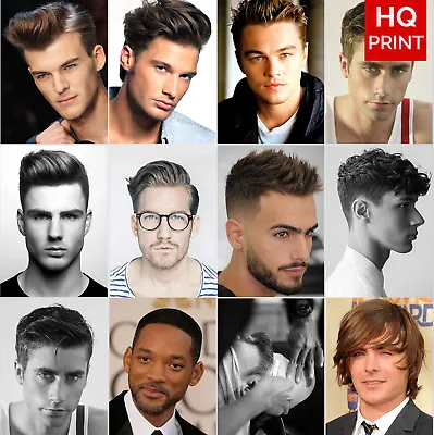 MENS HAIR SALON Print BARBER Shop Poster HAIRDRESSER MAN Hairstyle A5 A4 A3 A2 • £5.99