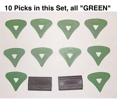 McPherson Guitar Picks 1980's Vintage Patented Picks 10 Pick Set ALL   GREEN   • $19.90