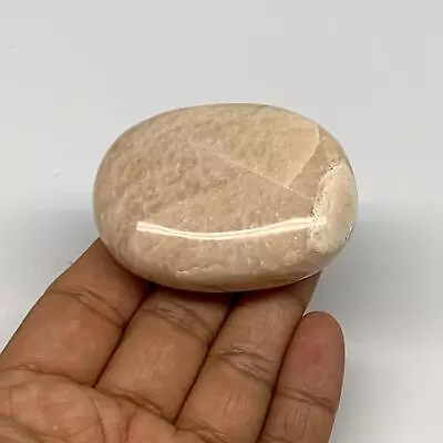 96.6g2.3 X1.7 X0.9  Peach Moonstone Crystal Palm-Stone Polished Reiki B27990 • $8.55