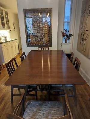 Blowing Rock Mid Century Walnut Dining Table +  6 Chairs PRICED TO MOVE • $500