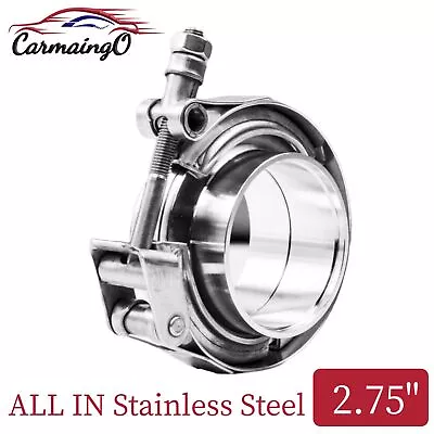 $32.99 • Buy 2.75'' Quick Release V-Band Clamp Stainless Steel Male Female Flanges Turbo Pipe