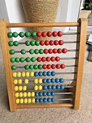 Kids Wooden Abacus Educational Toy For Boys Girls For Maths Practice • £7.50