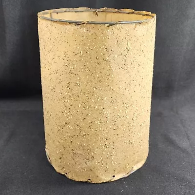 Vintage Mid Century Fiberglass Lamp Shade 10 1/2  Tall Cylindrical Tan Sand • $45