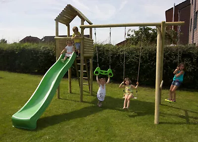 £599 • Buy Planet Playframes Mercury Playframe - Children's Wooden Climbing Frame & Swings