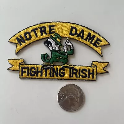 Notre Dame Fighting Irish Vintage Embroidered Iron On Patch 3.75” X 2” • $6.79