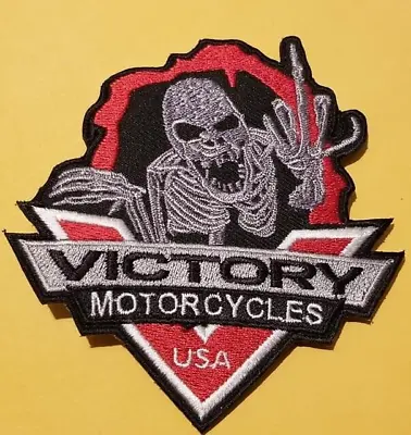 Victory Motorcycles Skeleton W Finger Worldwide Ship Embroidered Patch * • $7.99