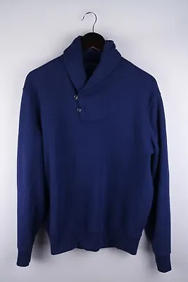 Polo Ralph Lauren Men Sweatshirt Casual Blue Pullover Shawl Neck Size M • £41.94