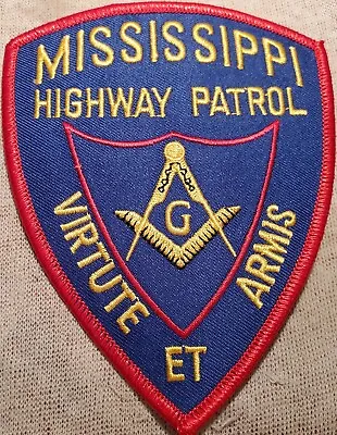 MS Mississippi Highway Patrol Masonic Shoulder Patch • $6.85
