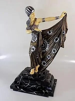 Art Deco Sculpture Young Dancer On Pedestal According To D.H. Chiparus 20th Century • £209.30