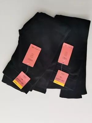 M&S Girls' Skinny Leg Jersey School Trousers Black Age 4-18 Years 2PK • £10.99