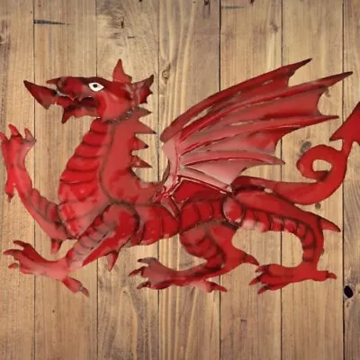 Hand Crafted Metal Welsh Red Dragon Wall Hanging • £22