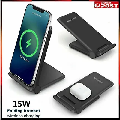 15W Wireless Charger Fast Charging Stand Dock Fr IPhone 11 12 13 14 15 Pro Max • $15.19