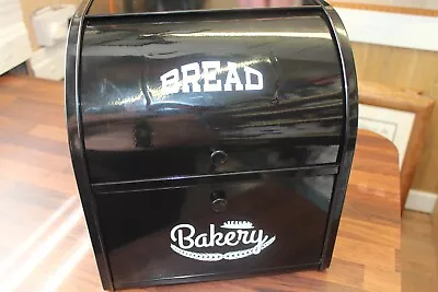 Metal Double Compartment Bread Box Roll Top Bread Box Kitchen Food Storage Bin • £45