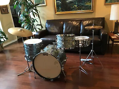 Vintage 1965 Ludwig Super Classic 4pc Set In Sky Blue Pearl  22/16/13/Snare + • $2399