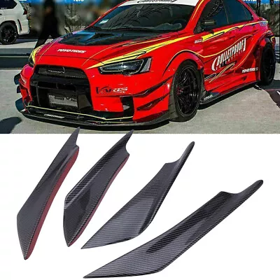 Carbon Fiber Front Bumper Canard Splitter Lip For Mitsubishi Lancer EVO X 10 • $19.88