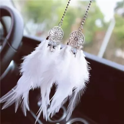 Mini Dream Catcher Car Feather Pendant Wall Hanging Home Wind Chimes Decoration • £3.23