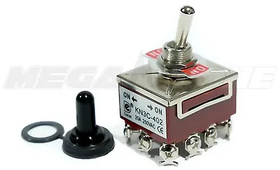 Toggle Switch Heavy Duty 20A/125V 4PDT ON-ON W/Waterproof Boot... USA SELLER!!! • $9.95