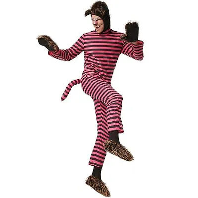 Cheshire Cat Costume For Men | Alice In Wonderland Halloween Fancy Dress Pink • £35.99