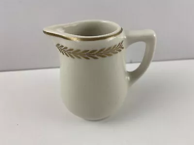 Sterling Vitrified China Creamer White & Gold East Liverpool Ohio USA 3” Tall • $29.99