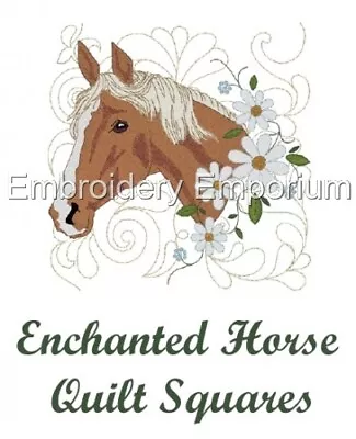 Enchanted Horse Quilt Squares Collection - Machine Embroidery Designs On Usb 5x7 • £17.95