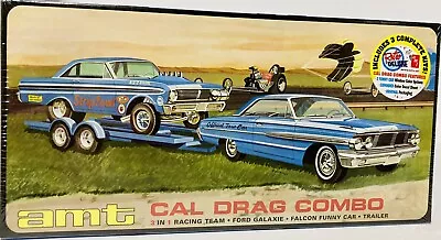 AMT-1223 Cal Drag Combo 1964 Galaxie AWB Falcon & Trailer 3 Kits In 1 Skill 2 • $106.99