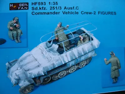 Hobby Fan 1/35 Sd.kfz. 251/3 Ausf.C Commander Vehicle Crew 2 Resin Figures • $55.56