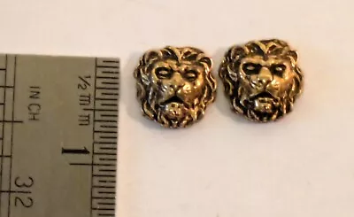 Ship Model Fittings Parts Brass 2 Lion Head Hull Decor 8mm X 6mm Flat Back • $5.25