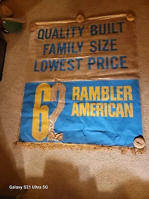 Original  Rambler Dealership Hanging Banner 1962 Sign RARE AMERICAN  • $99.99