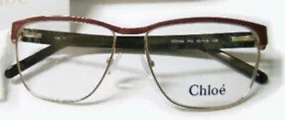 NEW CHLOE Optical Frame 53 CE104 Brown / Gold Eyeglasses Italy W/Case MSRP $389 • $99.99