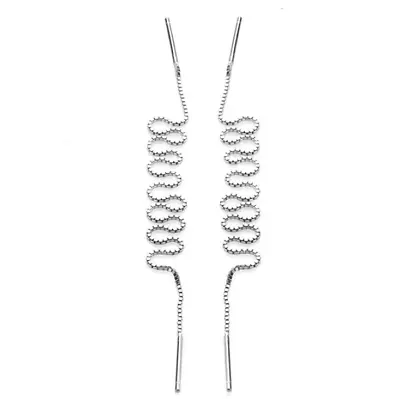 Womens Earrings Long Tassel Chain 925 Sterling Silver Plated Hook Drop Dangle • £2.99