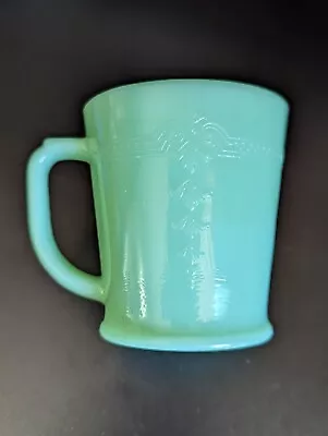 Fire King Jadeite Jade Philbe Embossed Mug Vintage - Excellent Condition - Rare! • $995